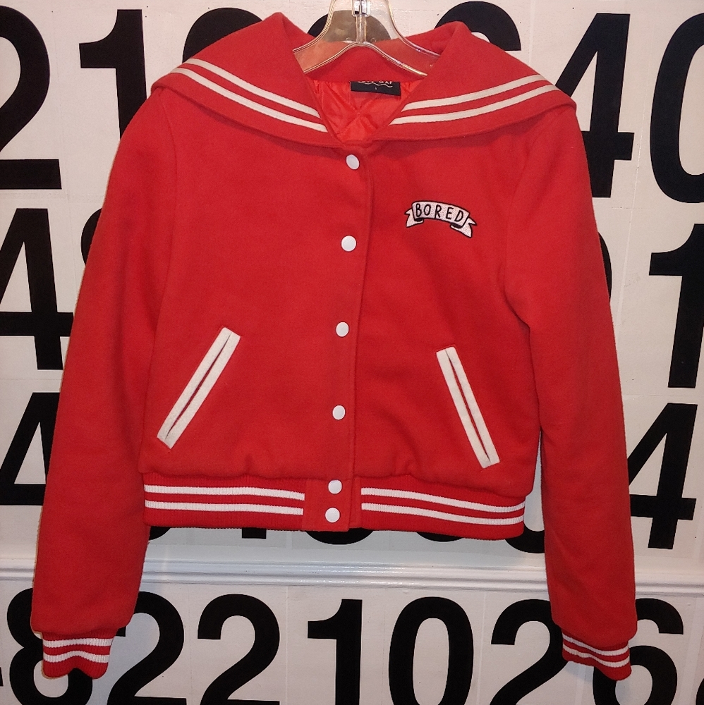 Lazy Oaf Bored Varsity Nautical Cropped Jacket Co… - image 6